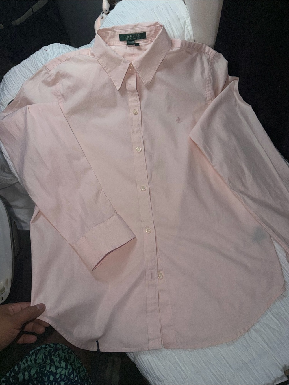 Lauren Ralph Lauren Light Pink Cotton Button-Down Shirt